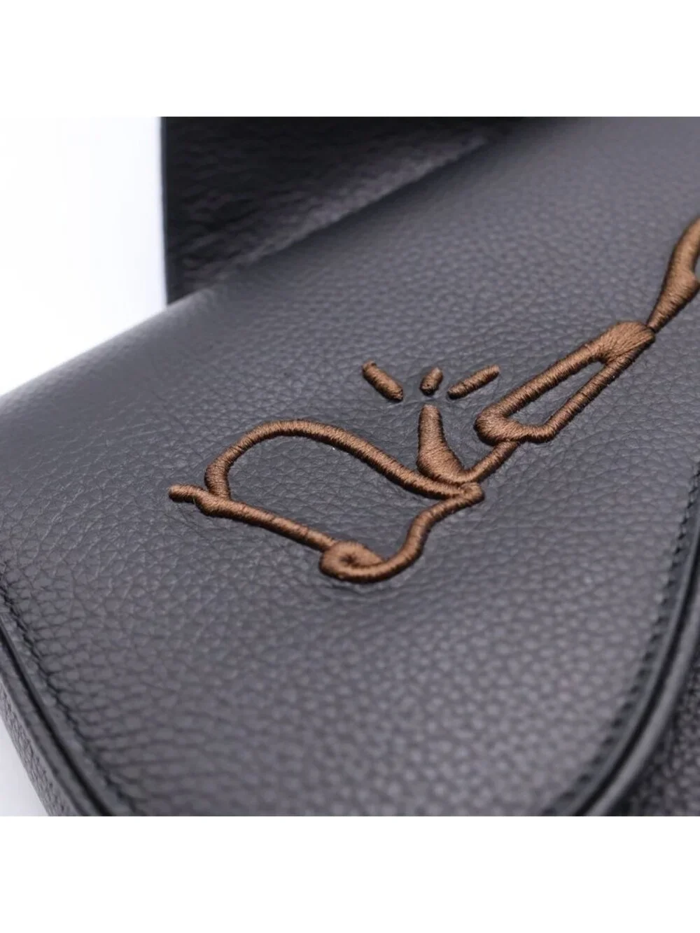 Dior Jack Cactus All Leather Saddle Bag Black Brown